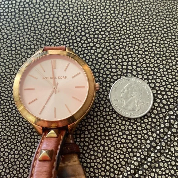 Michael Kors | Genuine Leather Studded Double-Wrap Watch - Picture 10 of 10